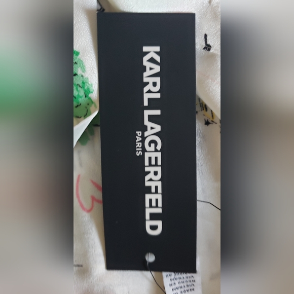 Karl Lagerfeld White Graphic Shirt Jacket - Picture 6 of 8